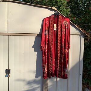 Johnny Was Red Floral Jacket